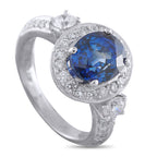 Platinum 0.78ct Diamond and Sapphire Ring