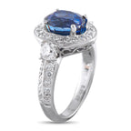 Platinum 0.78ct Diamond and Sapphire Ring