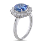Platinum 0.78ct Diamond and Sapphire Ring