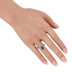 Platinum 0.78ct Diamond and Sapphire Ring