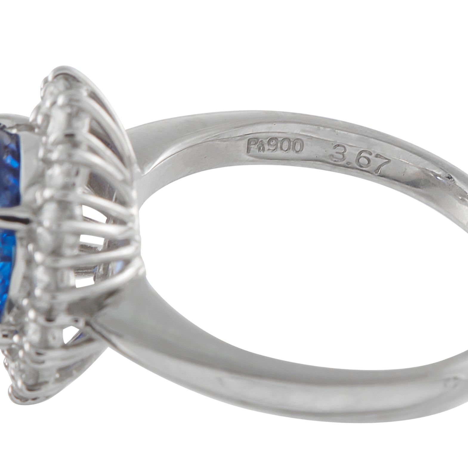 Platinum 0.78ct Diamond and Sapphire Ring