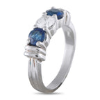 Platinum 0.55ct Diamond and Sapphire Ring