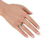 Platinum 0.55ct Diamond and Sapphire Ring