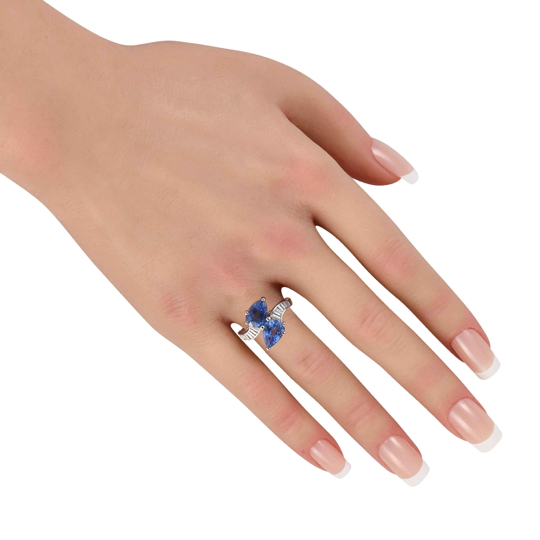 Platinum 0.60ct Diamond and Sapphire Ring