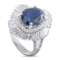 Platinum 1.45ct Diamond and Sapphire Ring