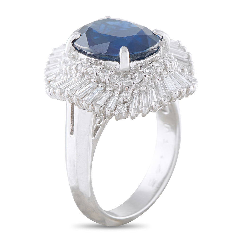 Platinum 1.45ct Diamond and Sapphire Ring