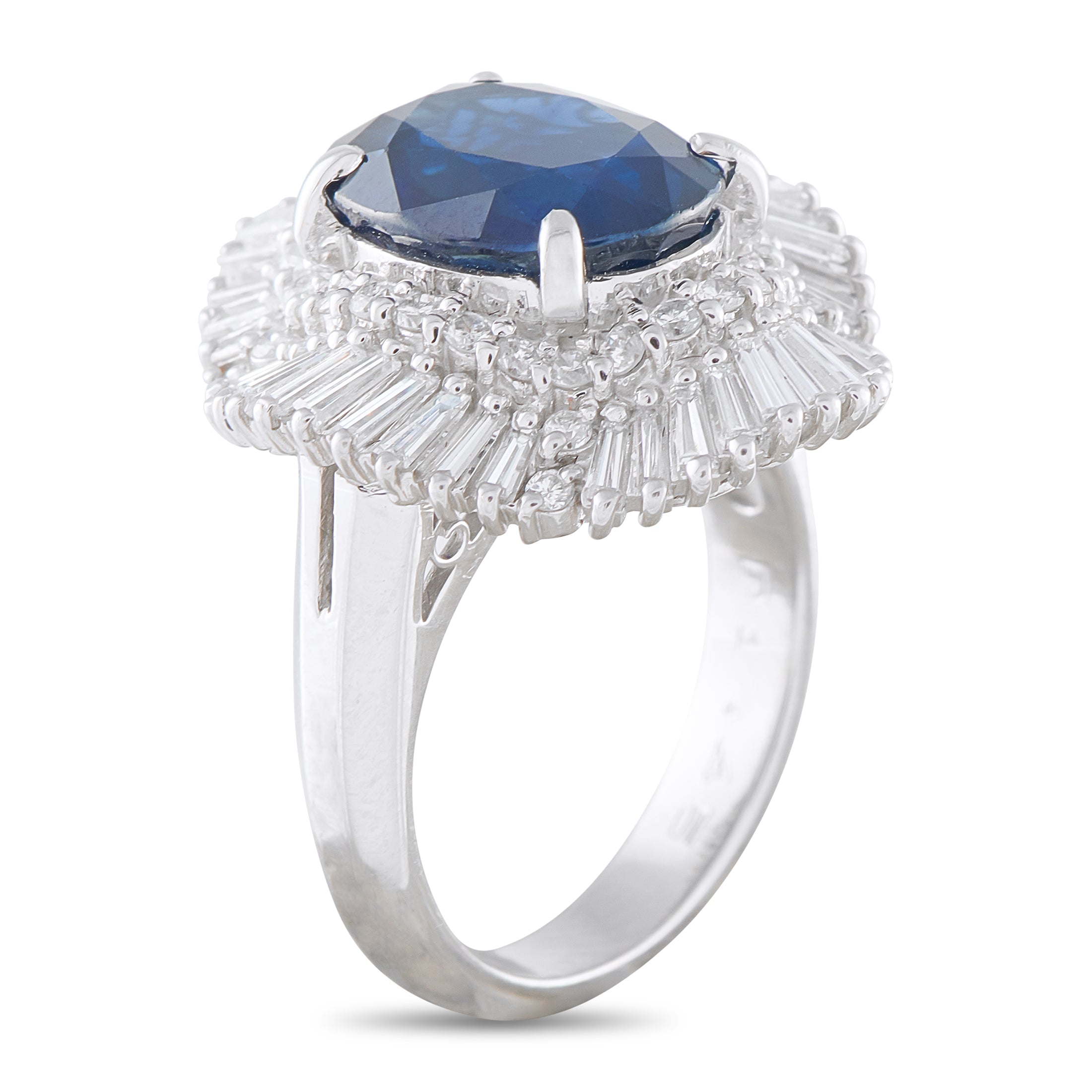 Platinum 1.45ct Diamond and Sapphire Ring