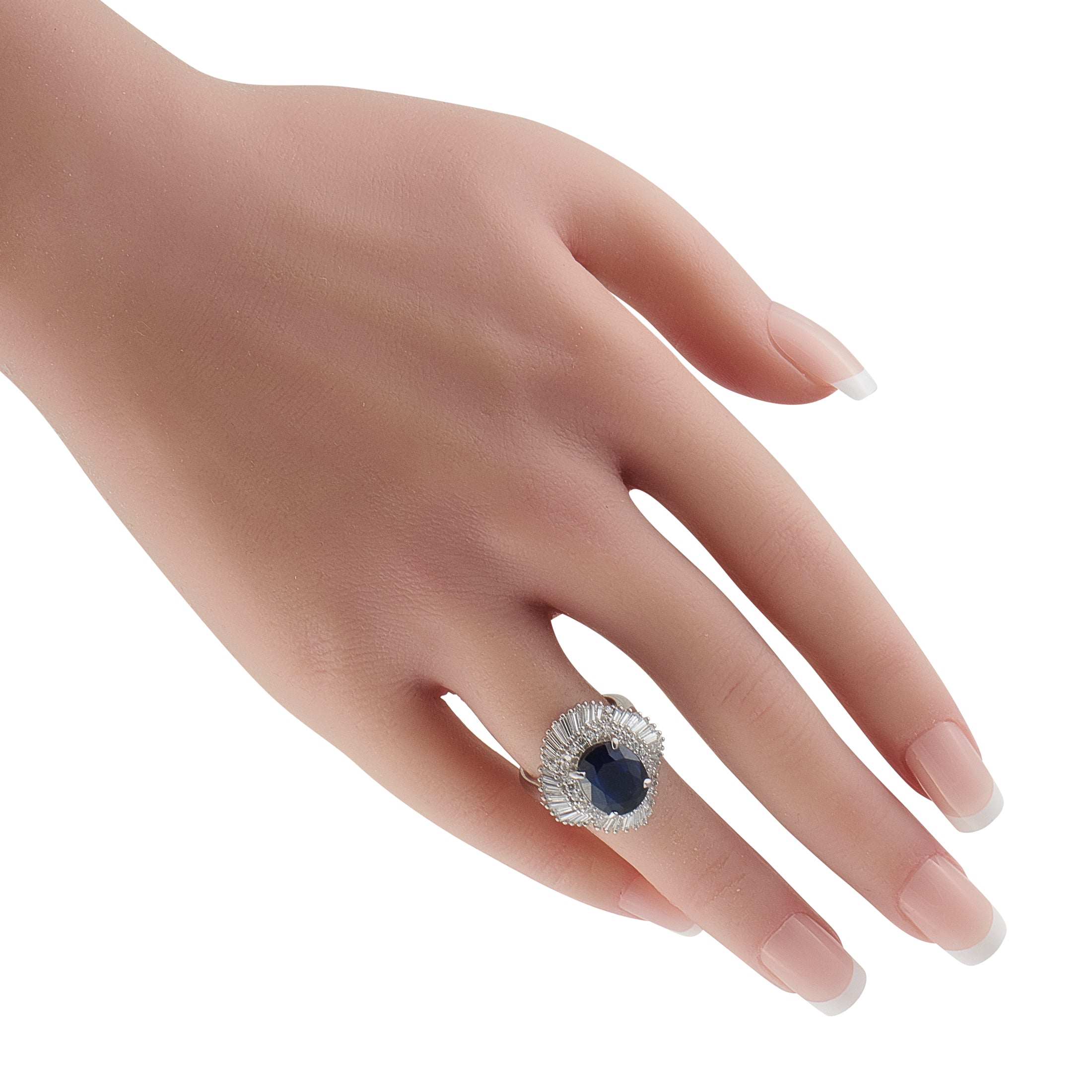 Platinum 1.45ct Diamond and Sapphire Ring