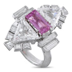 Platinum 4.20ct Diamond and Sapphire Ring