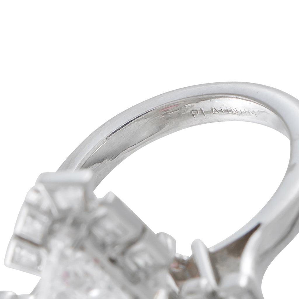 Platinum 4.20ct Diamond and Sapphire Ring