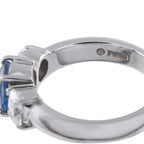 Platinum 0.63ct Diamond and Sapphire Ring