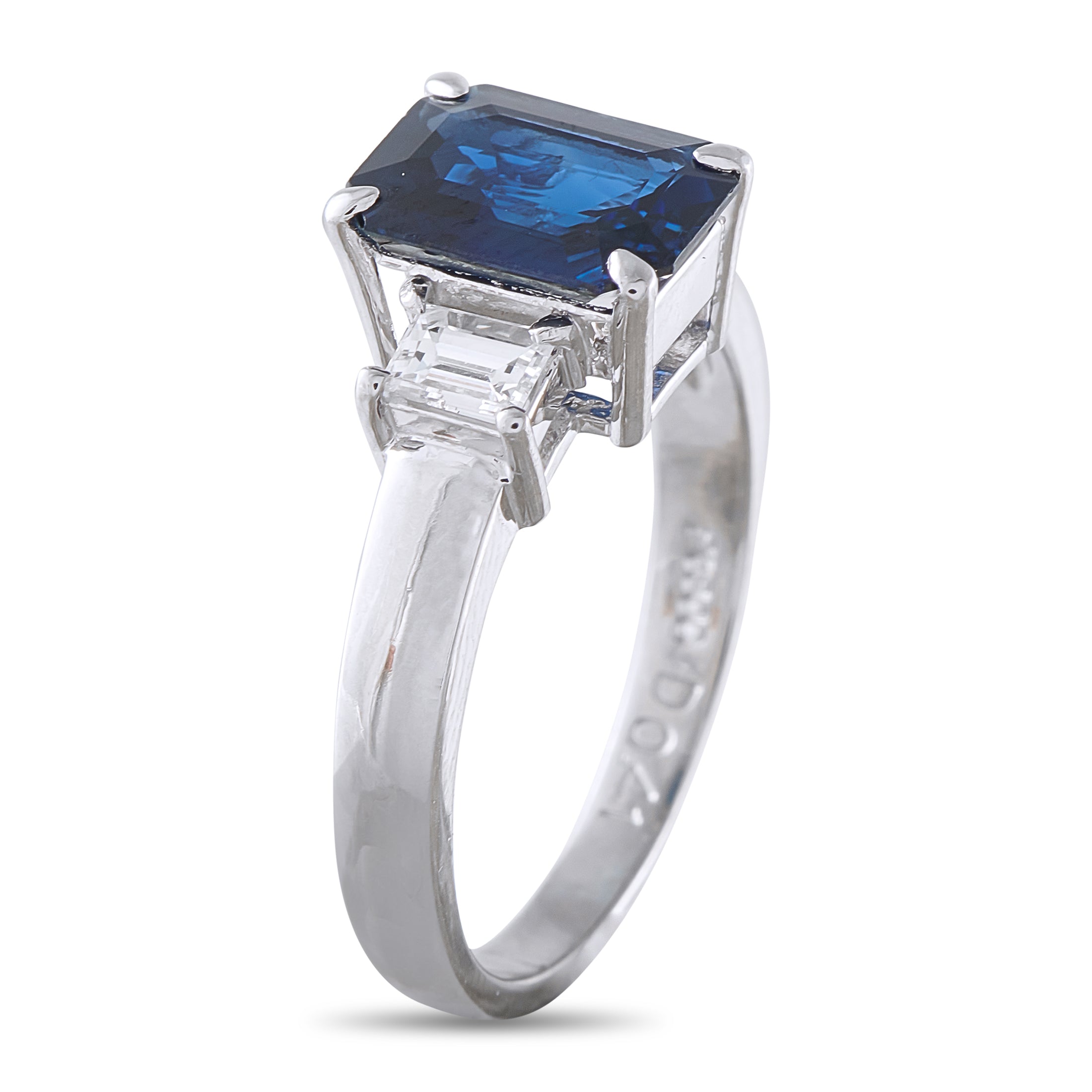 Platinum 0.41ct Diamond and Sapphire Ring
