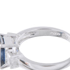 Platinum 0.41ct Diamond and Sapphire Ring