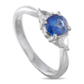 Platinum 0.17ct Diamond and Sapphire Ring