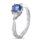 Platinum 0.17ct Diamond and Sapphire Ring