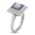 Platinum 0.40ct Diamond and Sapphire Ring