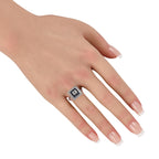 Platinum 0.40ct Diamond and Sapphire Ring