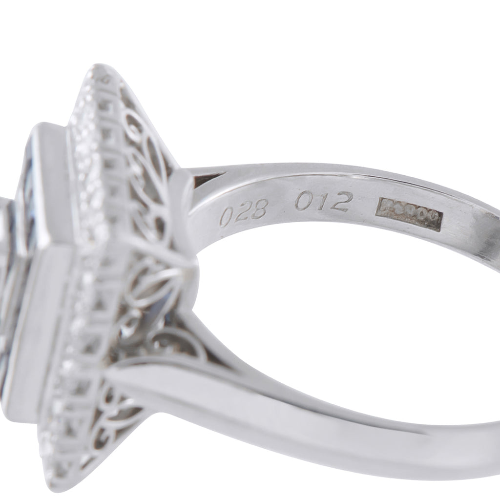 Platinum 0.40ct Diamond and Sapphire Ring