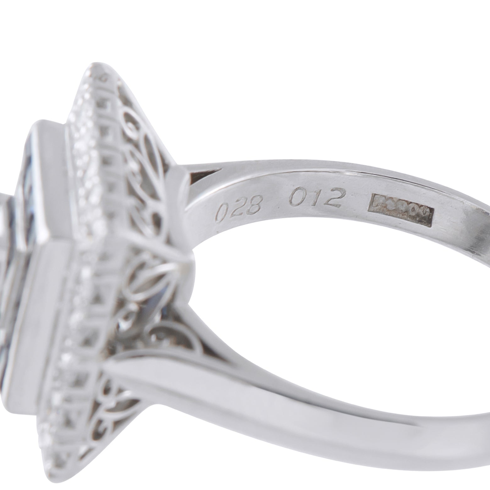 Platinum 0.40ct Diamond and Sapphire Ring