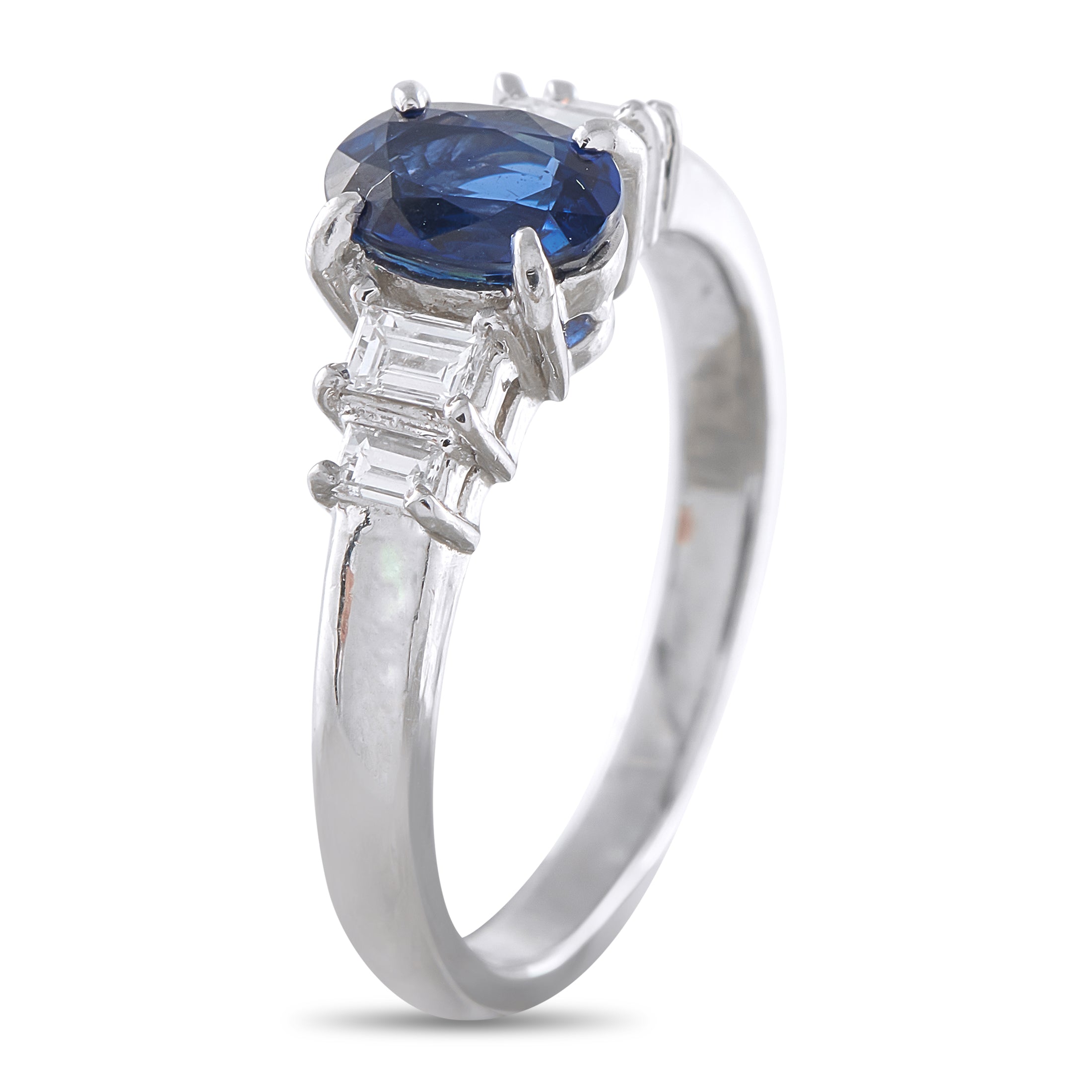 Platinum 0.30ct Diamond and Sapphire Ring