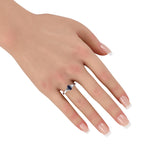 Platinum 0.30ct Diamond and Sapphire Ring