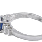 Platinum 0.30ct Diamond and Sapphire Ring