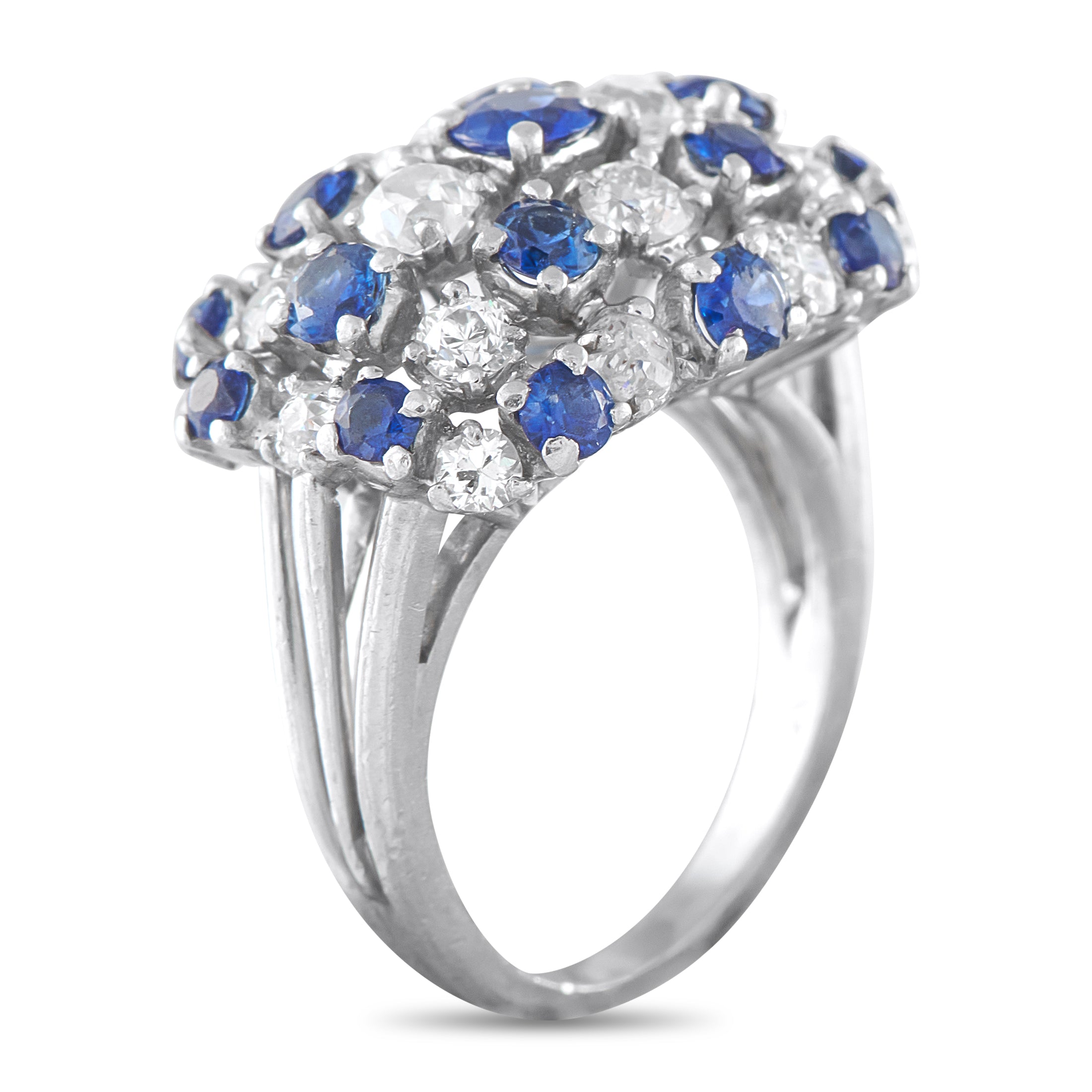 Platinum 1.40ct Diamond and Sapphire Ring