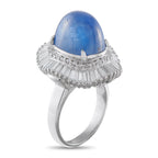 Platinum 3.70ct Diamond and Sapphire Ring