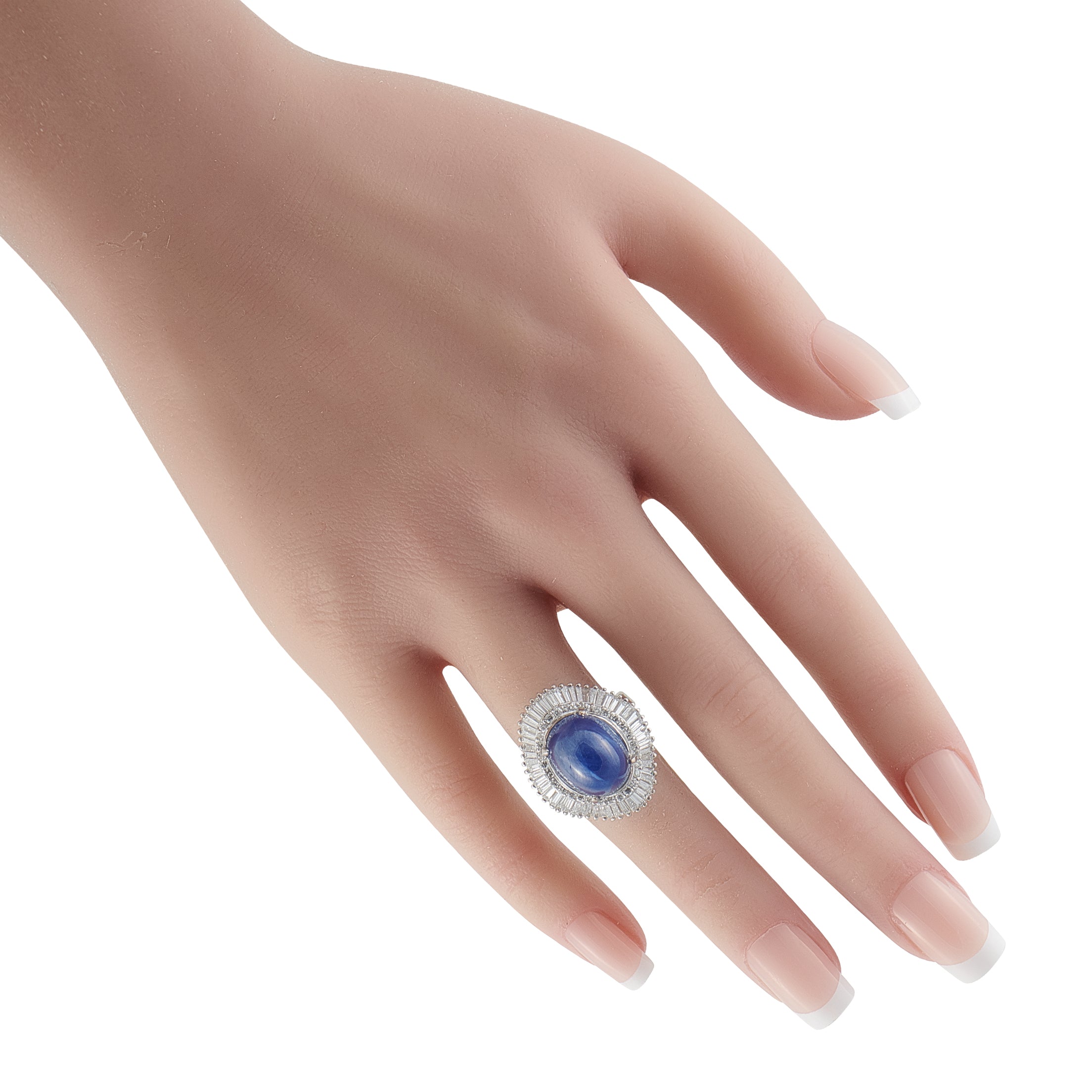 Platinum 3.70ct Diamond and Sapphire Ring
