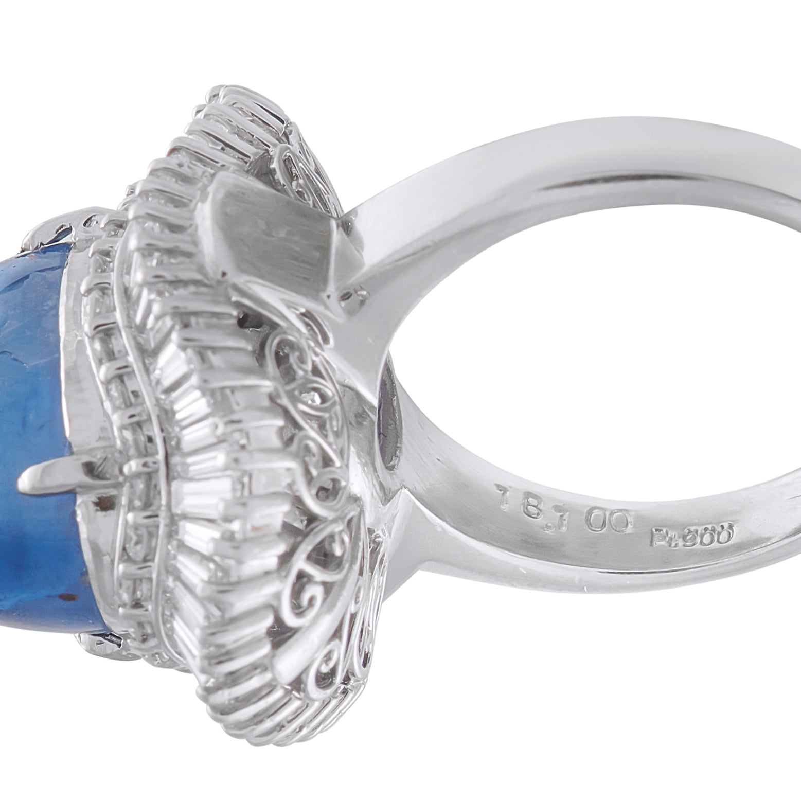 Platinum 3.70ct Diamond and Sapphire Ring