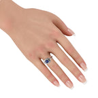 Platinum 0.70ct Diamond and Sapphire Ring
