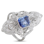 Platinum 0.40ct Diamond and Sapphire Ring