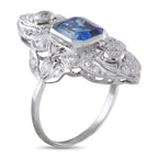 Platinum 0.40ct Diamond and Sapphire Ring