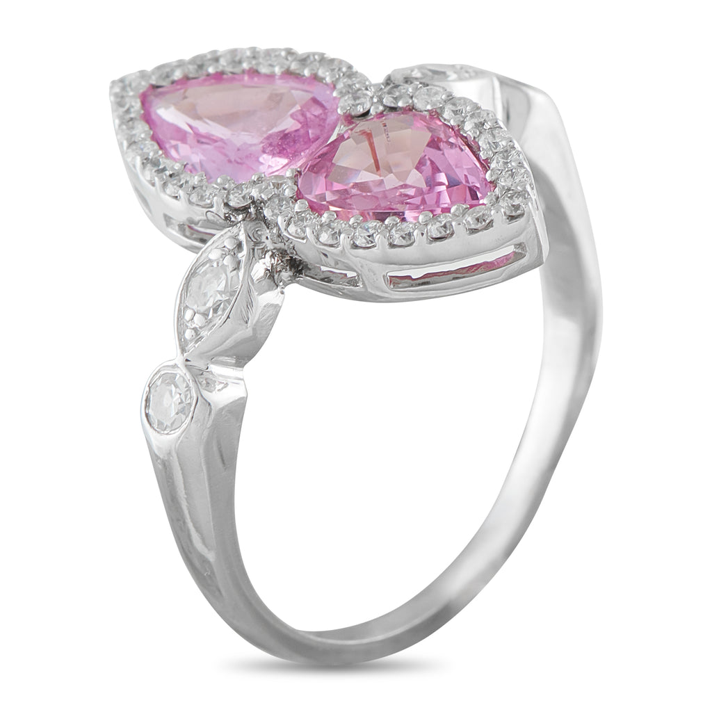 Platinum 0.27ct Diamond and Sapphire Ring