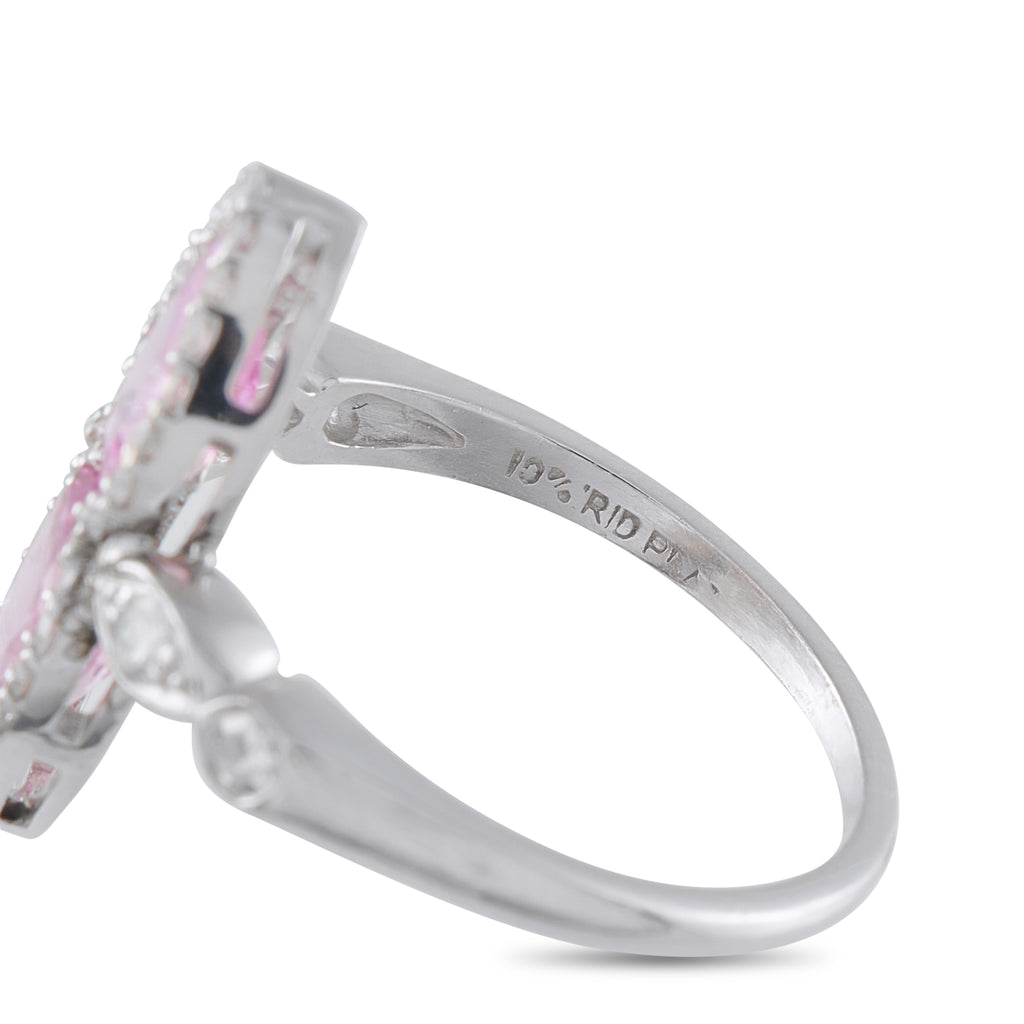 Platinum 0.27ct Diamond and Sapphire Ring