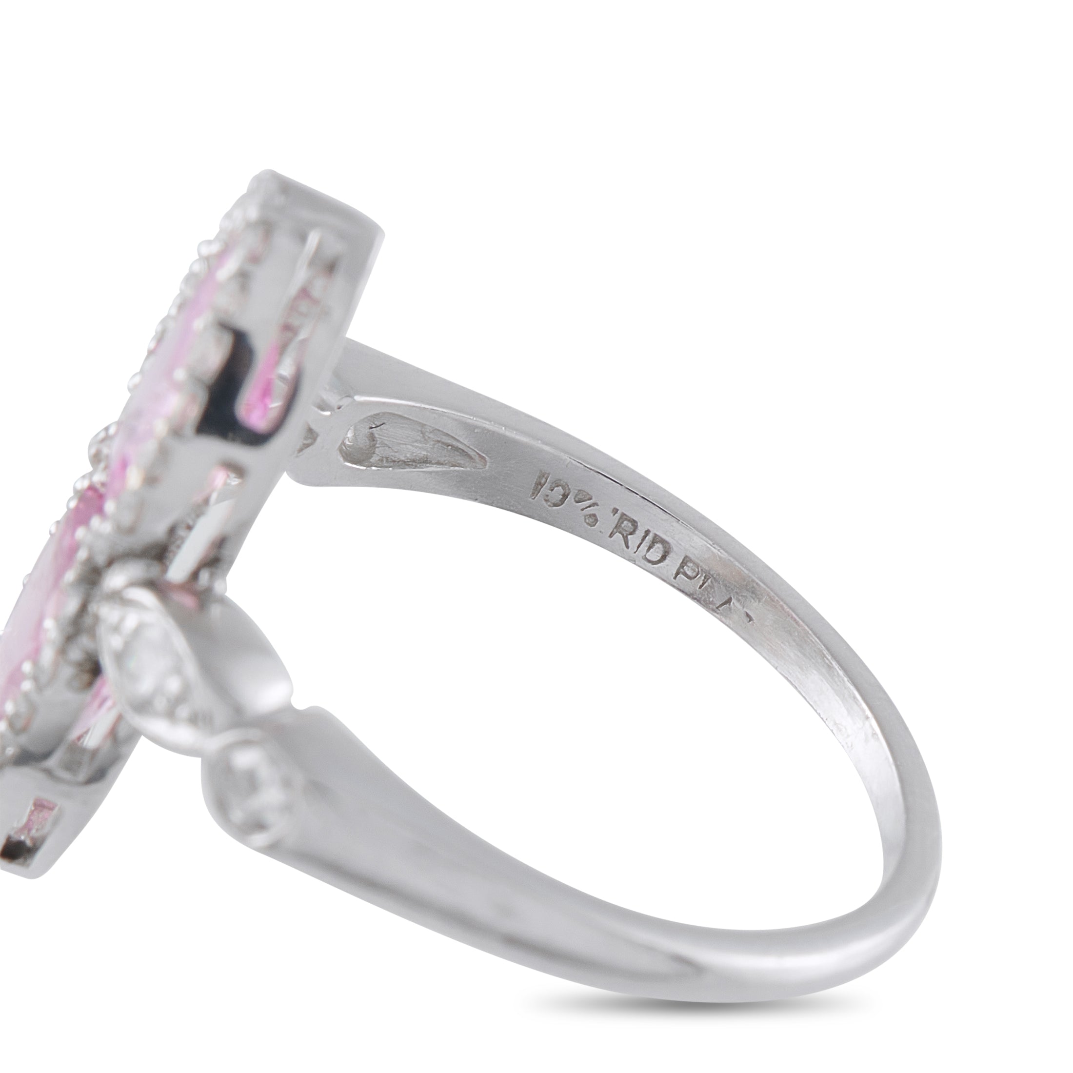 Platinum 0.27ct Diamond and Sapphire Ring