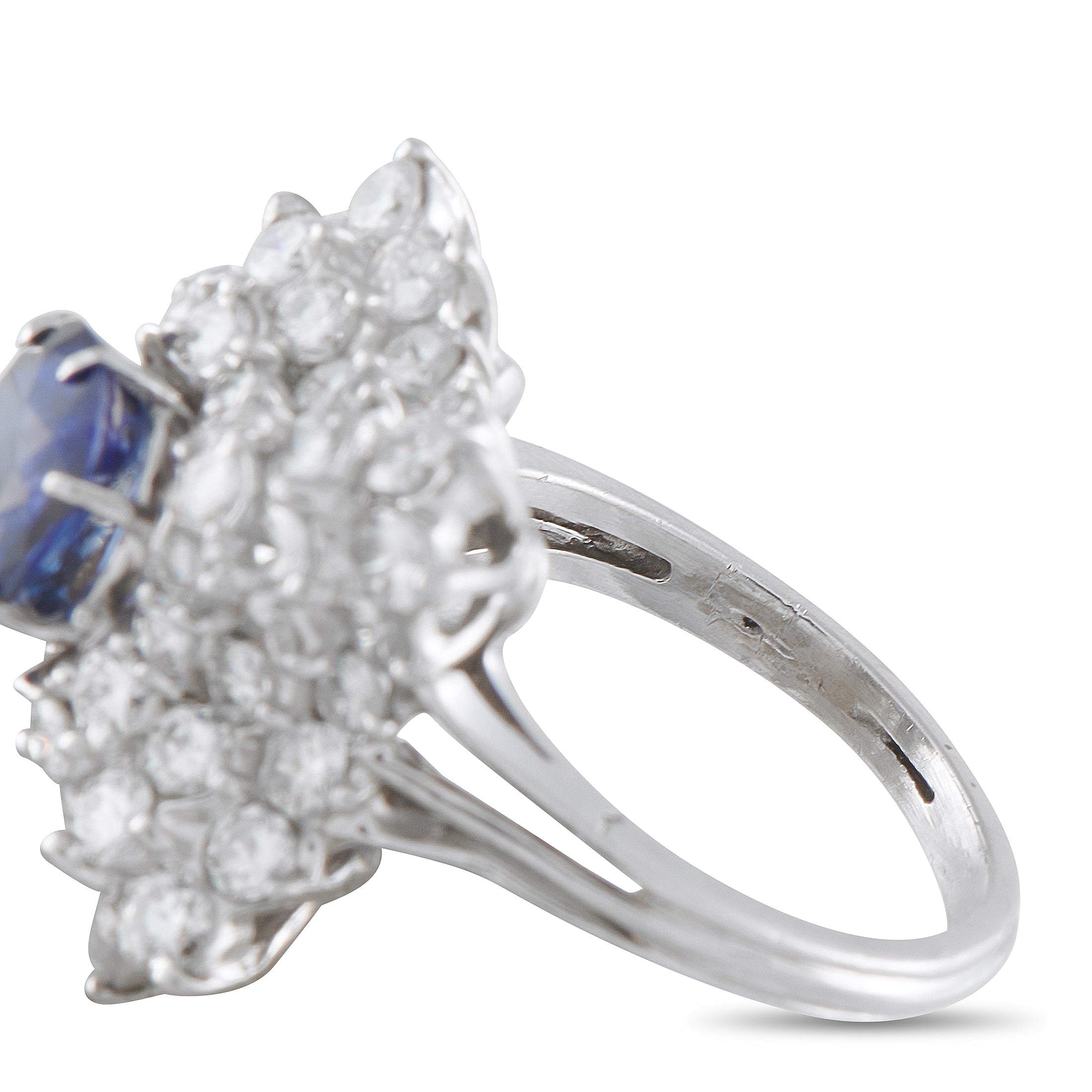 Platinum 2.10ct Diamond and Sapphire Ring