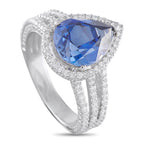 Platinum 1.0ct Diamond and Sapphire Ring