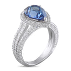 Platinum 1.0ct Diamond and Sapphire Ring