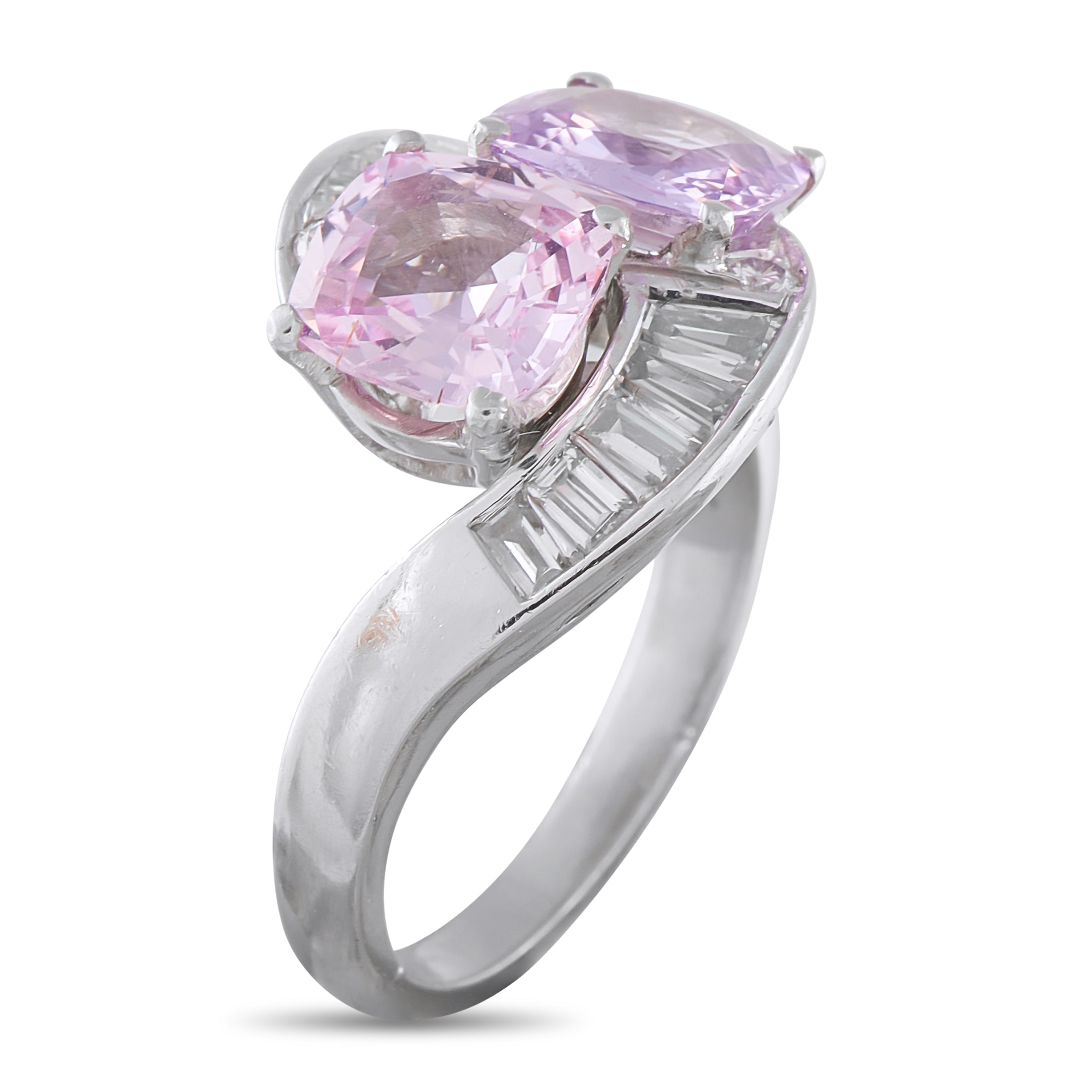 Platinum 0.90ct Diamond and Sapphire Ring