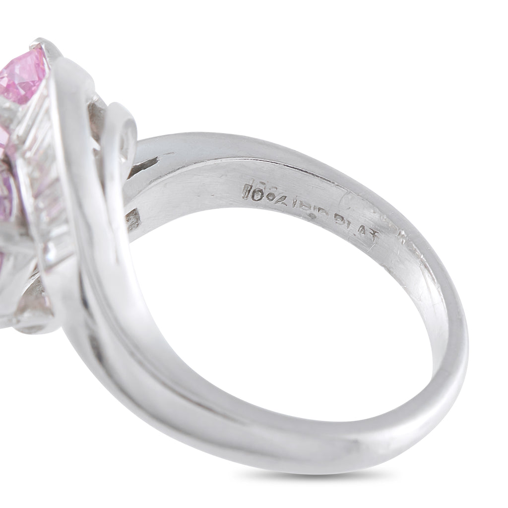 Platinum 0.90ct Diamond and Sapphire Ring