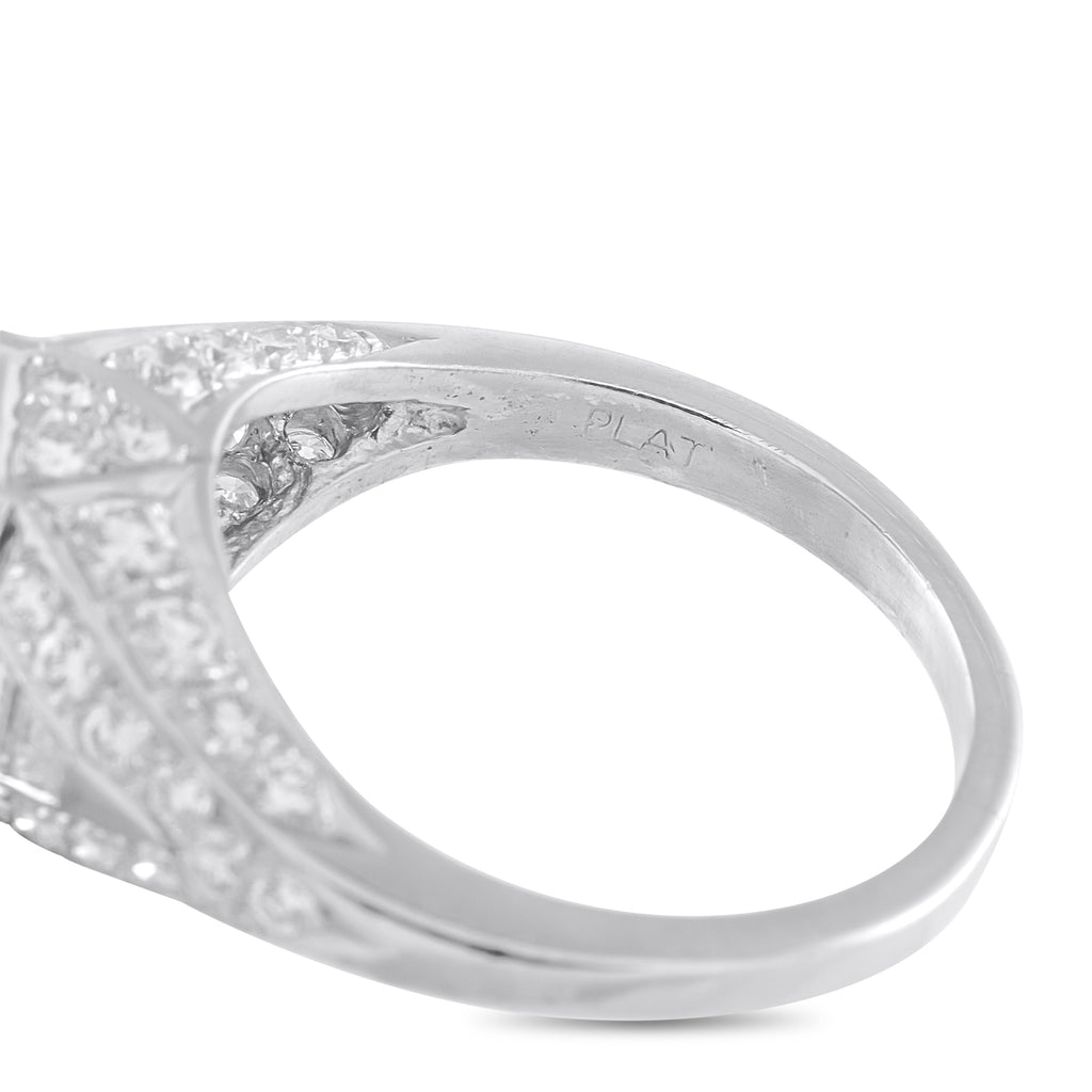 Platinum 0.62ct Diamond and Sapphire Ring