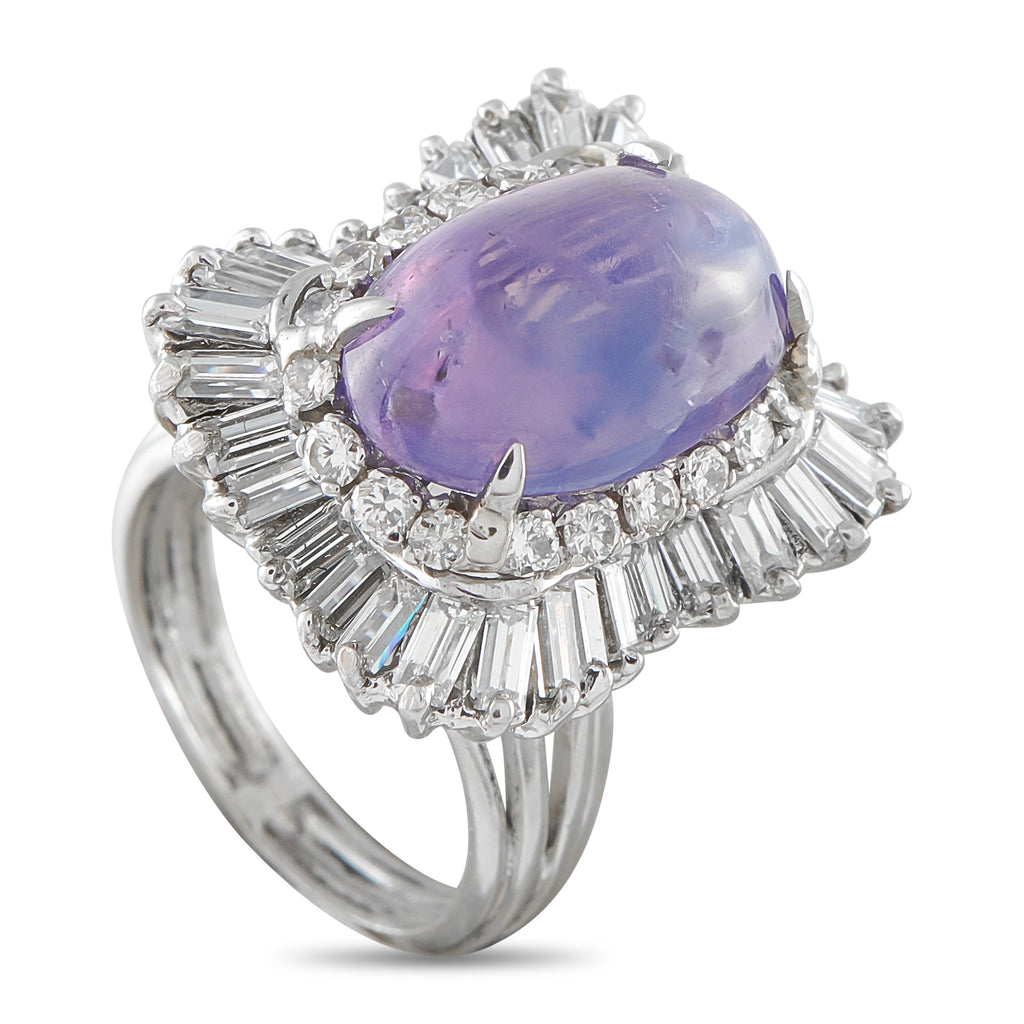 Platinum 1.80ct Diamond and Sapphire Ring