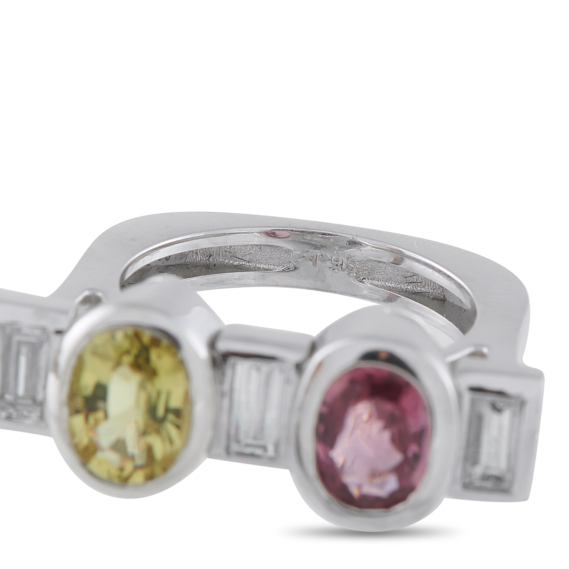 Platinum 0.66ct Diamond and Sapphire Ring