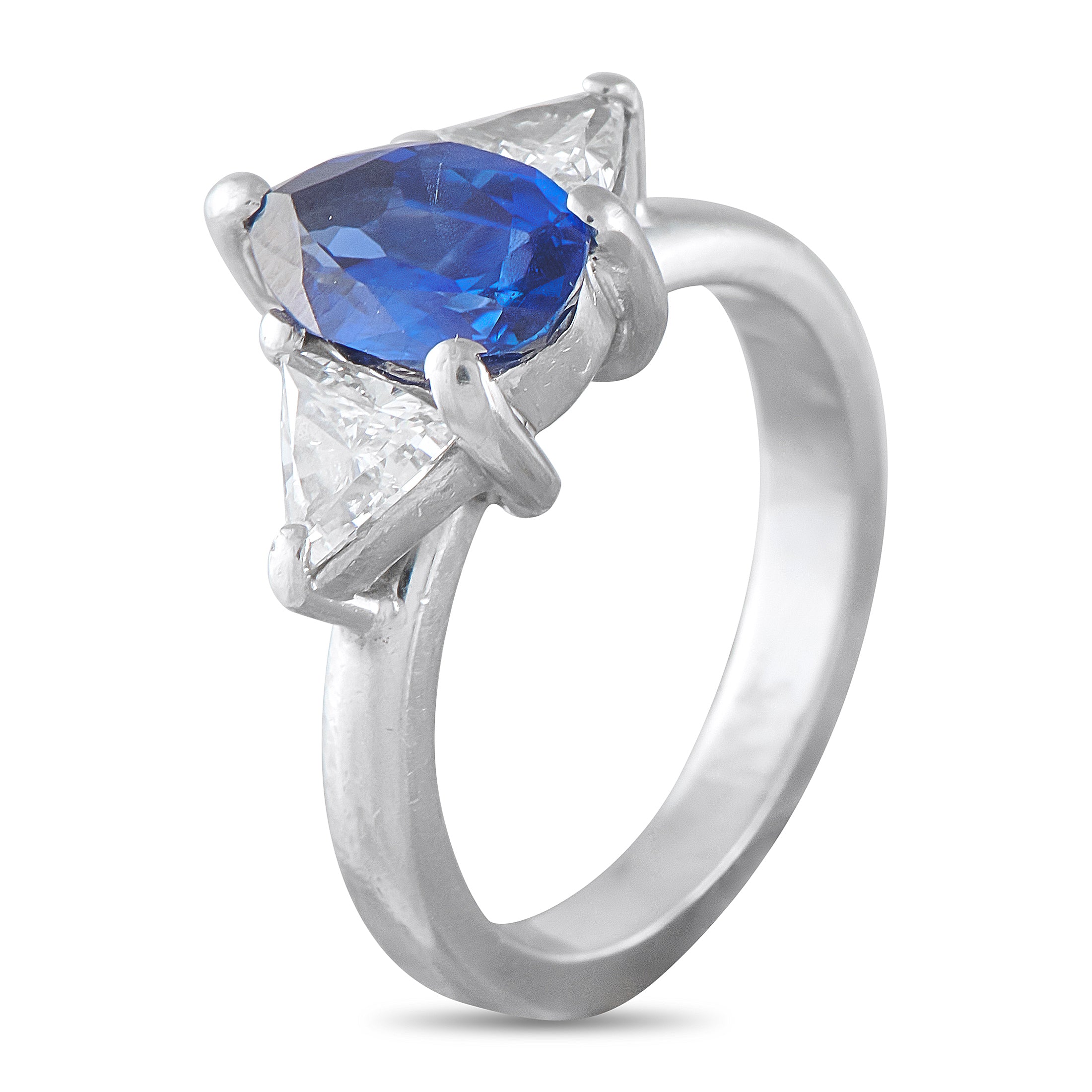 Platinum 0.60ct Diamond and Sapphire Ring