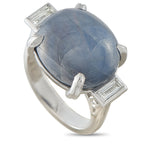 Platinum 0.38ct Diamond and Sapphire Ring