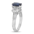 Platinum 0.79ct Diamond and Sapphire Ring