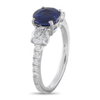 Platinum 0.77ct Diamond and Sapphire Ring