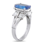 Platinum 0.55ct Diamond and Sapphire Ring