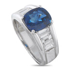 Platinum 1.54ct Diamond and Sapphire Ring